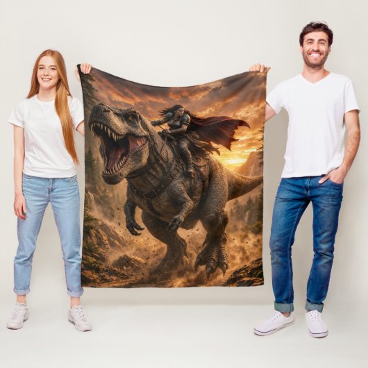 Der furchtlose Dinosaurier-Reiter Fleecedecke (Beispiel)