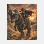 Der furchtlose Dinosaurier-Reiter Fleecedecke (Vorderseite)