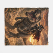 Der furchtlose Dinosaurier-Reiter Fleecedecke (Vorderseite (Horizontal))