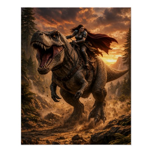 Der furchtlose Dinosaurier-Reiter Poster (Vorderseite)