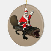 Der furchtlose Weihnachtsmann reiten an einem Alli Keramik Ornament (Links)