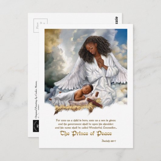 Der Fürst des Friedens Engel und das Baby Jesus We Postkarte (Vorne/Hinten)