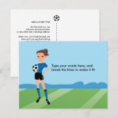 Der Fußball-illustrierte Postkarte des Mädchens (Vorne/Hinten)
