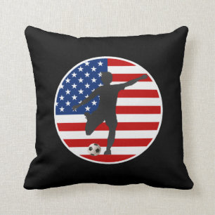Der Fußball-Kissen US-Flagge USA-Frauen Kissen