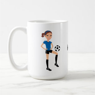 Der Fußball-Spieler des Mädchens personalisiert Kaffeetasse