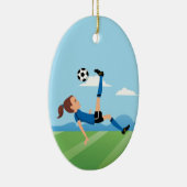Der Fußball-Spieler des Mädchens personalisiert Keramik Ornament (Rechts)