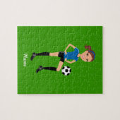 Der Fußball-Spieler des Mädchens personalisiert Puzzle (Horizontal)