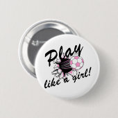 Der Fußball-T - Shirts und Geschenke der Mädchen Button (Vorne & Hinten)