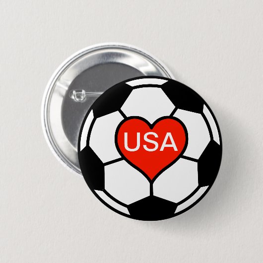 Der Fußball-Team Liebe US-Frauen Button (Vorne & Hinten)