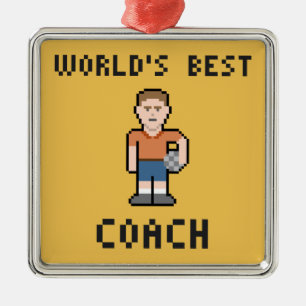 Der Fußball-Trainer-Verzierung der Welt beste Silbernes Ornament