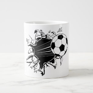Der Fußballball bricht aus Jumbo-Tasse