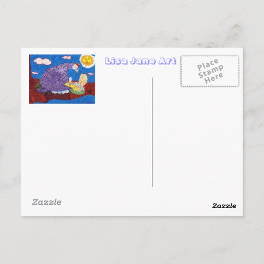 Der Fußbodenanhänger Postkarte (Rückseite)