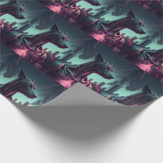 Der futuristische große Tank der Roboterbegleitung Geschenkpapier (Ecke)