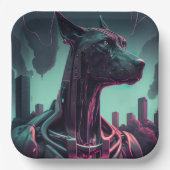 Der futuristische große Tank der Roboterbegleitung Pappteller (Vorderseite)