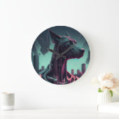 Der futuristische große Tank der Roboterbegleitung Wanduhr (Zuhause)