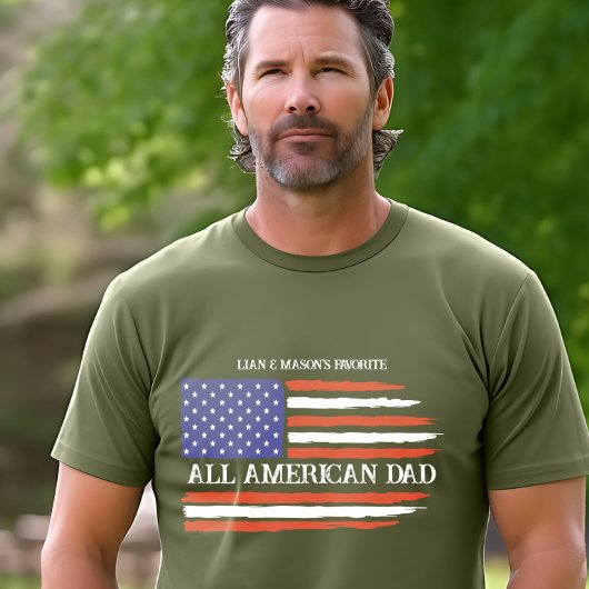 Der ganze amerikanische Vater Personalisiert Vater T-Shirt