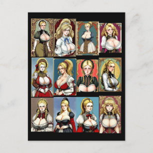 Der ganze Jahrmarkt Maidens Postkarte
