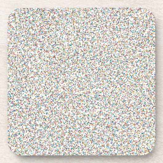 Der ganze Regenbogen farbenfrohe, gesprenkelte Pun Getränkeuntersetzer (Vorderseite)