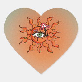 Der ganze sonnendurchflutete Pilzsaal Herz-Aufkleber