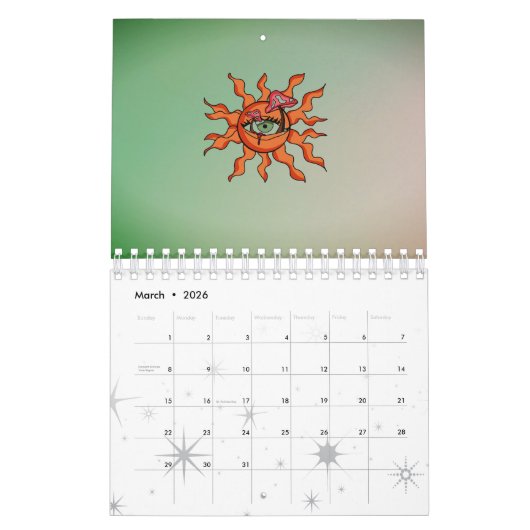 Der ganze sonnendurchflutete Pilzsaal Kalender (Mär 2026)