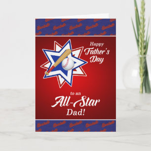 Der ganze Star Vater Baseball Sportgedankentag Karte