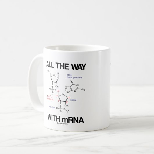 Der ganze Weg mit mRNA-Messenger-RNA molekulare Bi Kaffeetasse (Vorderseite Links)