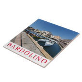 Der Gardasee Bardolino Hafen Aussicht Keramik Kach Fliese (Seite)