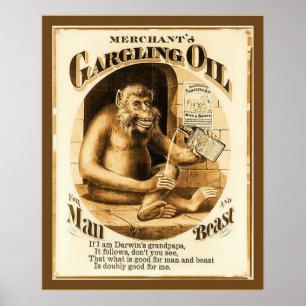 Der Gargling des Kaufmannes Öl ~ Vintage Werbung Poster