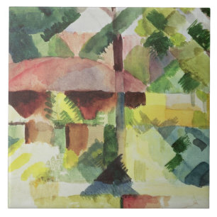Der Garten, 1914 (w/c auf Papier) Fliese