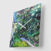 Der Garten am Asyl in Saint-Rémy, Van Gogh Quadratische Wanduhr (Winkel)