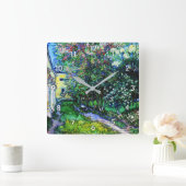 Der Garten am Asyl in Saint-Rémy, Van Gogh Quadratische Wanduhr (Zuhause)