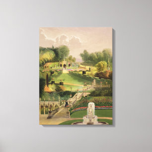 Der Garten auf der Hügel-Seite, Schloss Combe, vo Leinwanddruck