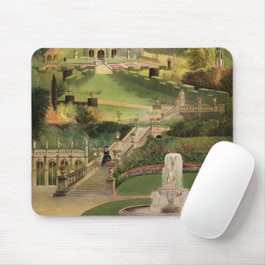 Der Garten auf der Hügel-Seite, Schloss Combe, von Mousepad (Mit Mouse)
