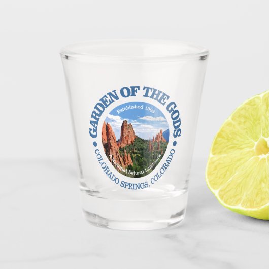 Der Garten der Götter Schnapsglas (Vorderseite)