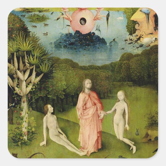 Der Garten der Irdischen Freuden 2 Quadratischer Aufkleber (Vorderseite)