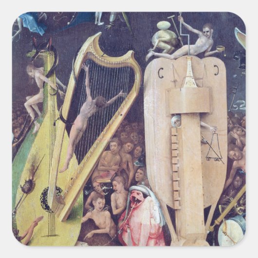 Der Garten der Irdischen Freuden Quadratischer Aufkleber (Vorderseite)