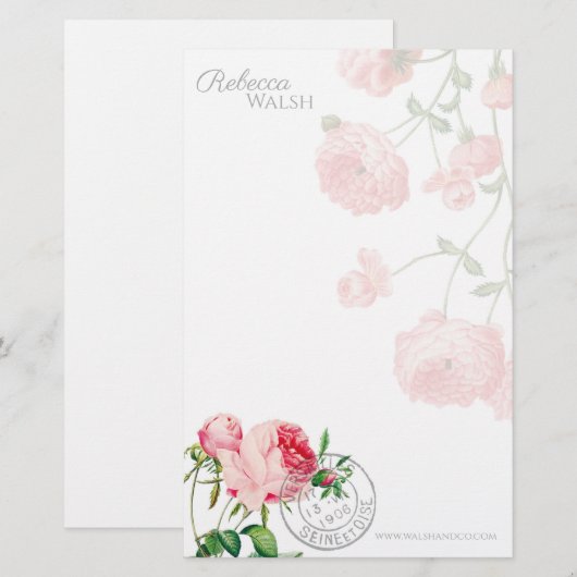 Der Garten der Rose Briefpapier (Vorne/Hinten)