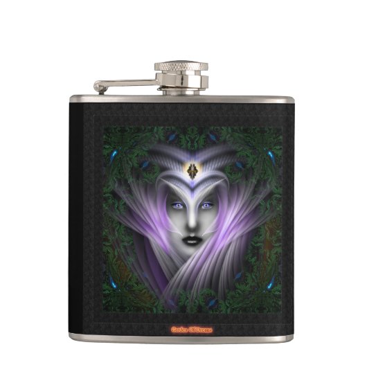 Der Garten der Träume 6oz Vinyl Wrapped Flask Flachmann (Vorderseite)