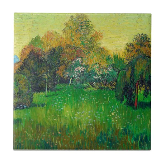 Der Garten des Dichters Vincent Van Gogh Keramik T Fliese (Vorderseite)