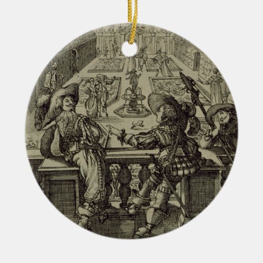 Der Garten des französischen Adels, c.1640 Keramikornament (Vorne)