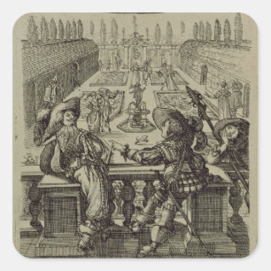Der Garten des französischen Adels, c.1640 Quadratischer Aufkleber