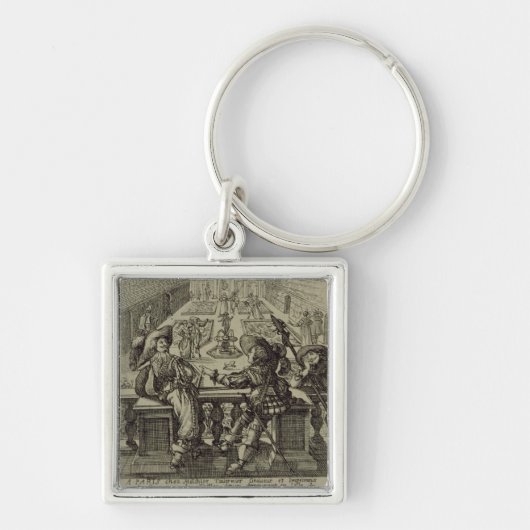 Der Garten des französischen Adels, c.1640 Schlüsselanhänger (Vorne)