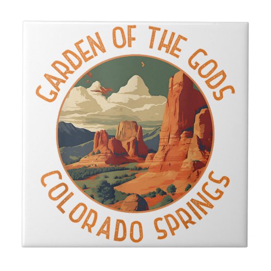 Der Garten des Gods Colorado Springs beängstigende Fliese (Vorderseite)