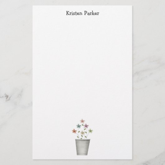Der Garten des Gramms · Blumen im Eimer Briefpapier (Vorderseite)