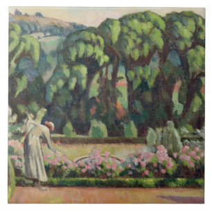 Der Garten des Künstlers bei Durbins, c.1915 (Öl Fliese