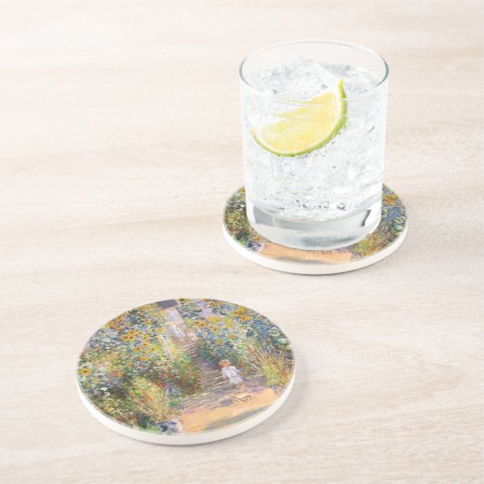 Der Garten des Künstlers durch Claude Monet Sandstein Untersetzer (Seite)