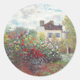 Der Garten des Künstlers in Argenteuil von Claude Runder Aufkleber