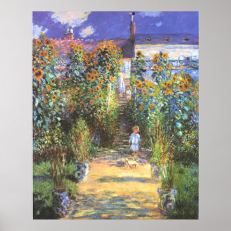 Der Garten des Künstlers in Vetheuil - Claude Mone Poster