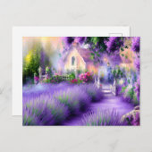 Der Garten des Lavendel Romantische Kunst Postkarte (Vorne/Hinten)