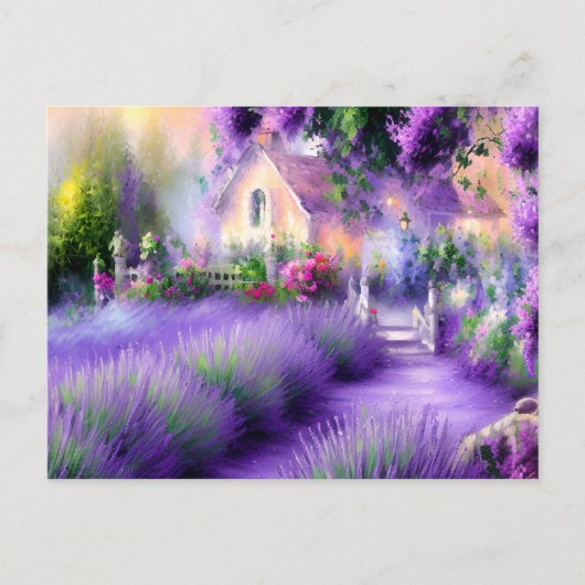 Der Garten des Lavendel Romantische Kunst Postkarte (Vorderseite)